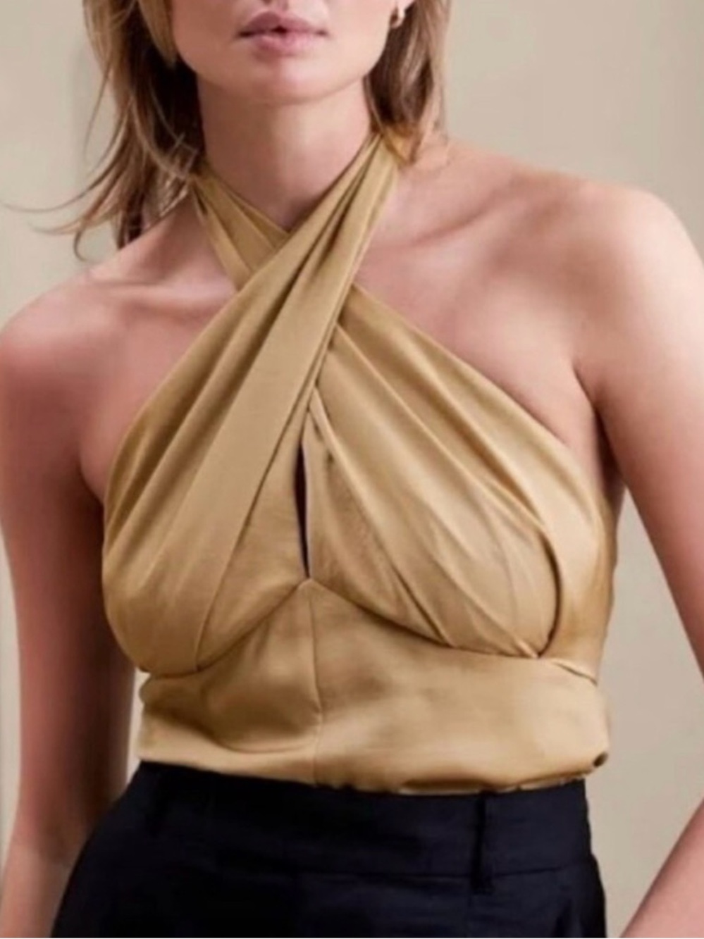 Banana Republic deep V-neck halter top Blouse - NWT